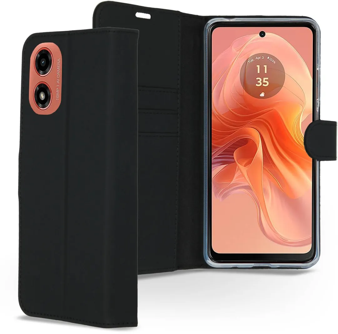 Accezz Hoesje Motorola Moto G04/G24 - 3 Pasjes - Zwart