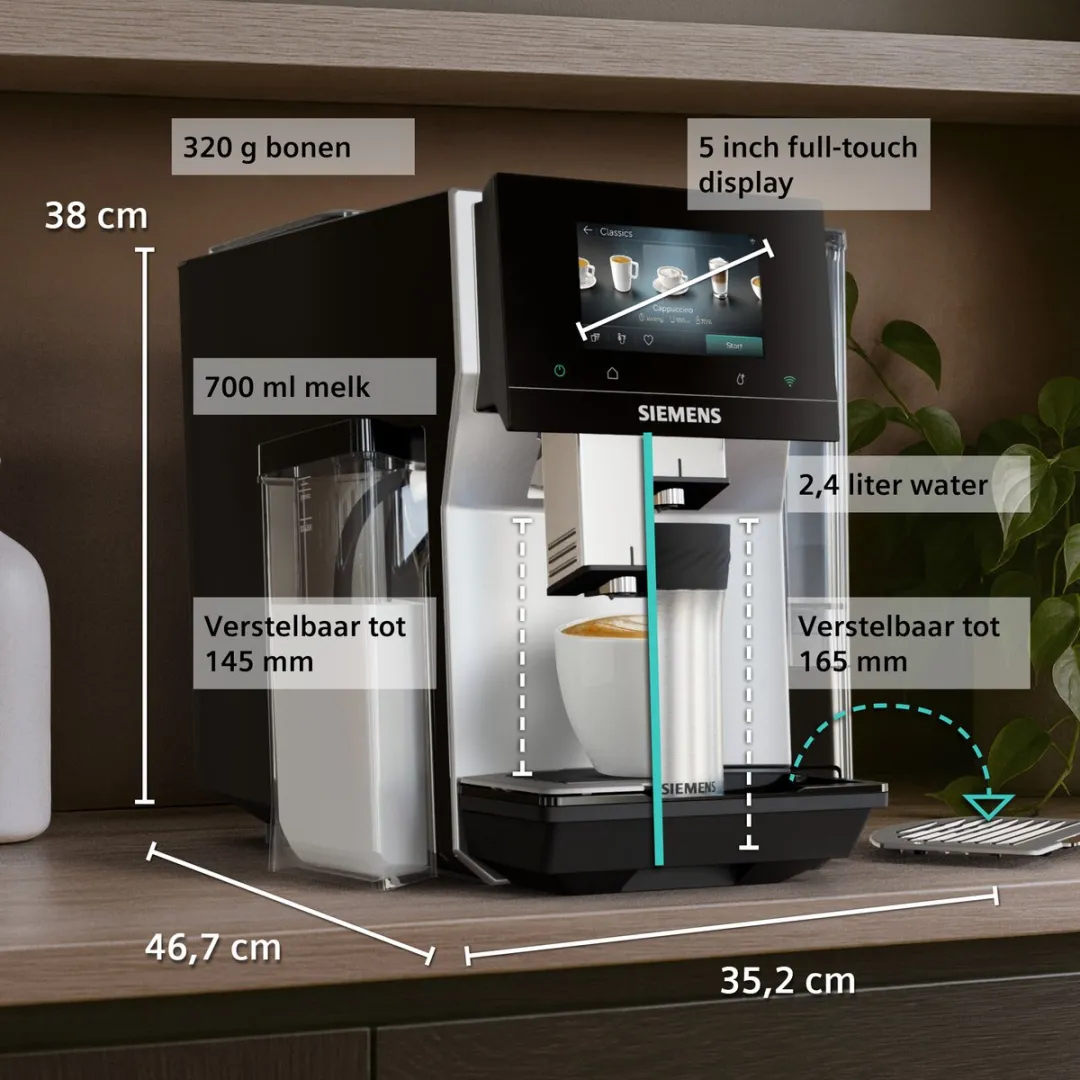 Siemens EQ700 TQ727E03 Koffiemachine - Volautomatisch - RVS