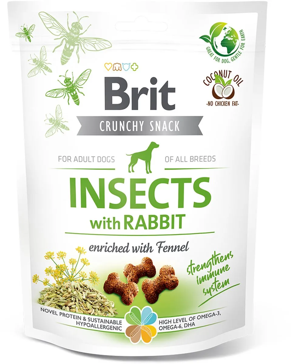 Brit Dog Crunchy Cracker 200g Hondensnacks Insecten & Konijn - afbeelding 2 van 2