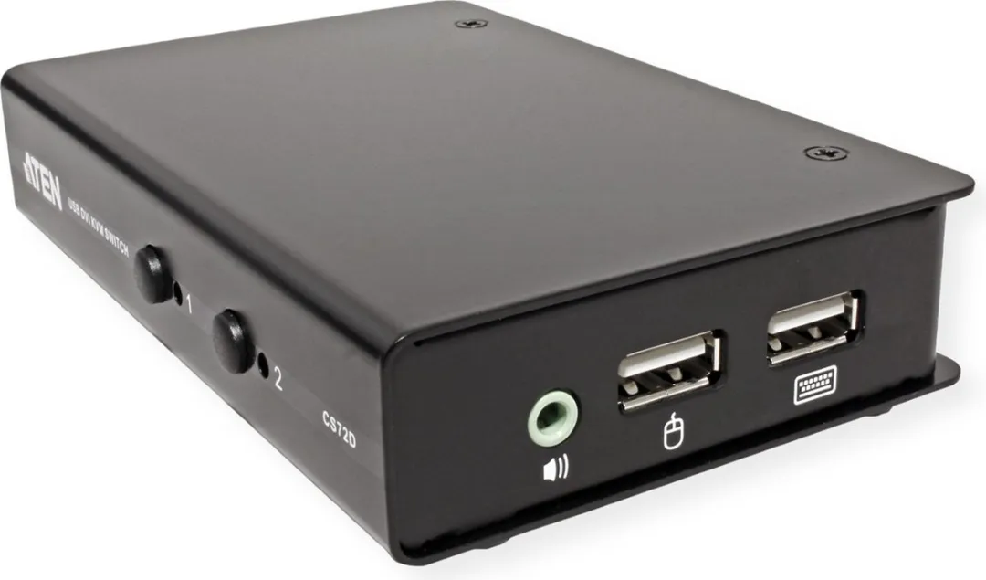 ATEN CS72D KVM Switch DVI USB Audio 2-Poorts