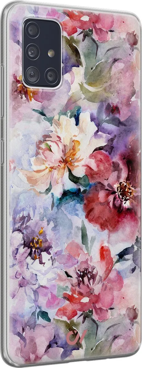 Casevibes Hoesje Samsung Galaxy A51 - Roze Bloemen Acryl