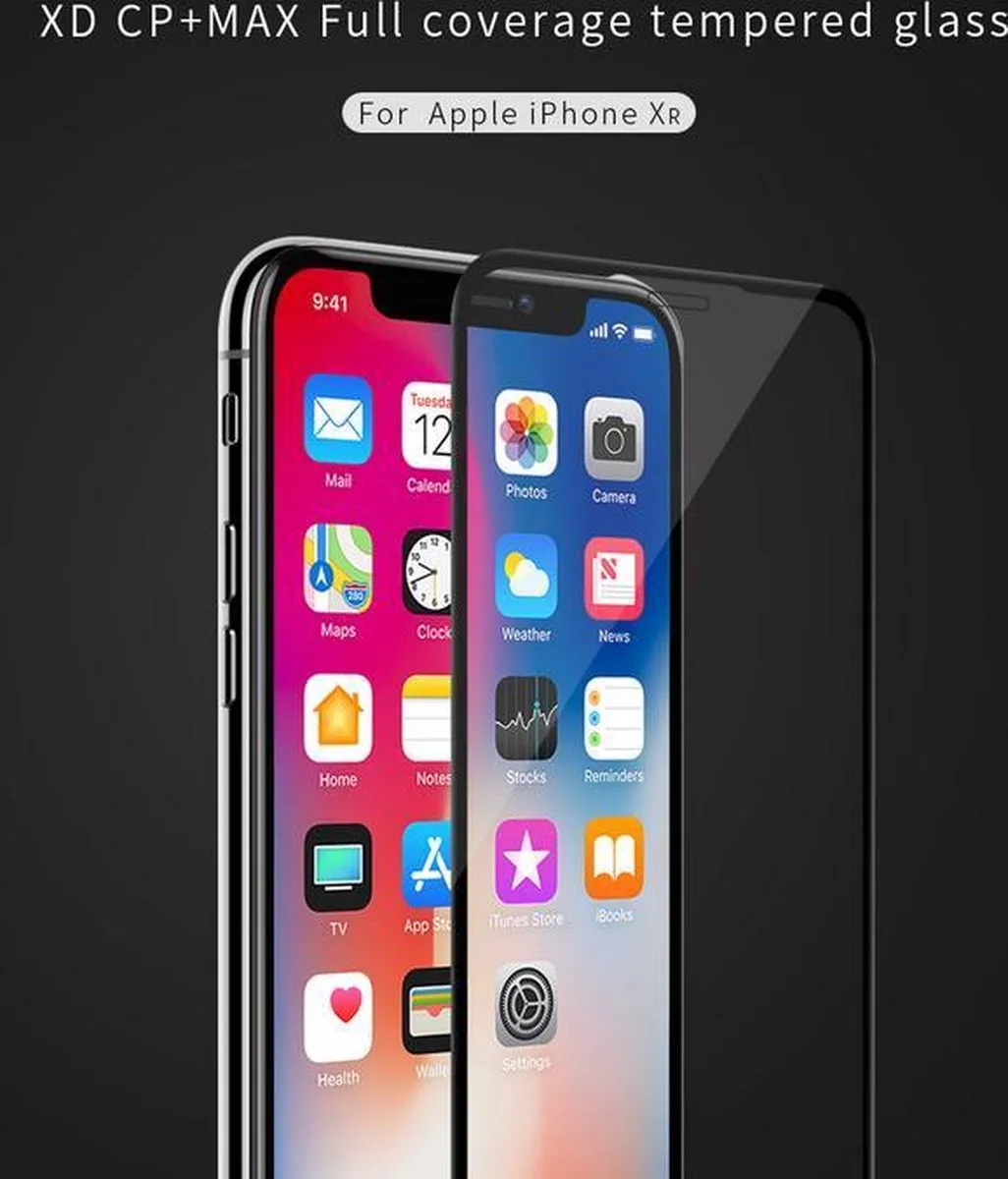 Nillkin FullFace Tempered Glass XD CP+MAX - iPhone XR - Zwart - afbeelding 4 van 6
