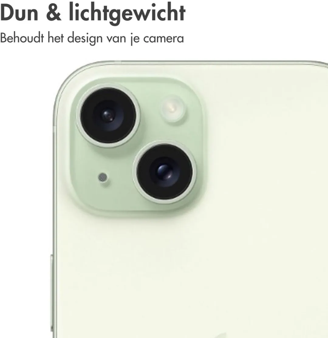 Imoshion Camera Lens Protector iPhone 15/Plus - 2 Stuks - Groen