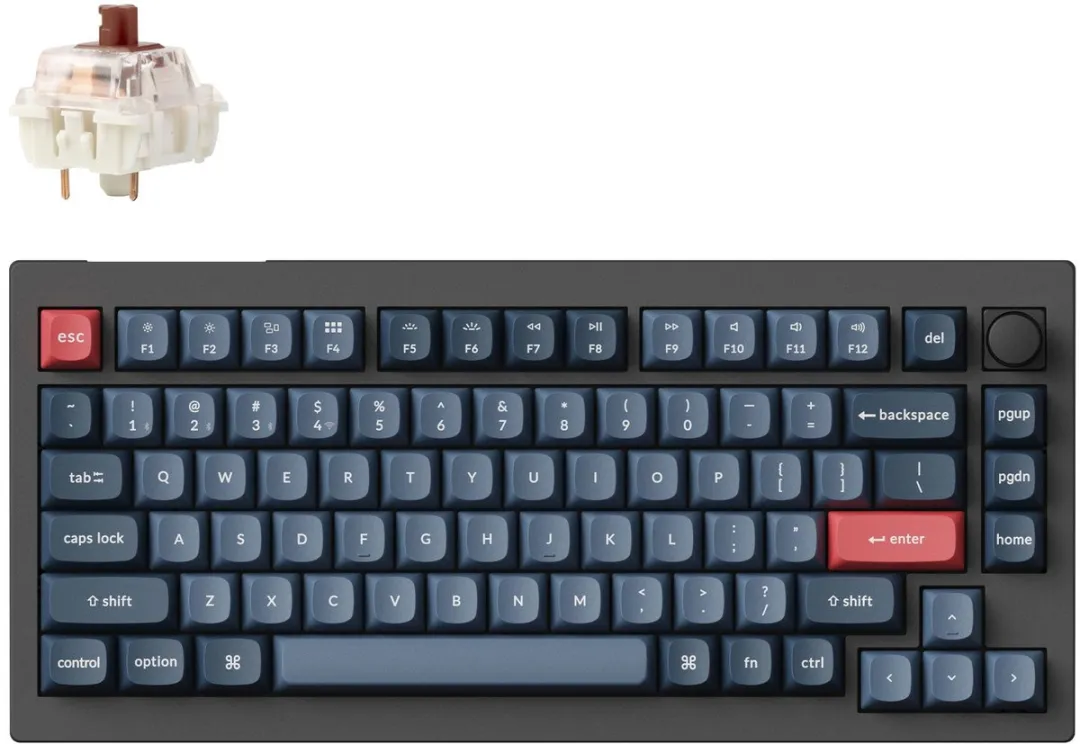 Keychron V1 Max V1M-D3 Toetsenbord - Brown Switch - Zwart/Grijs