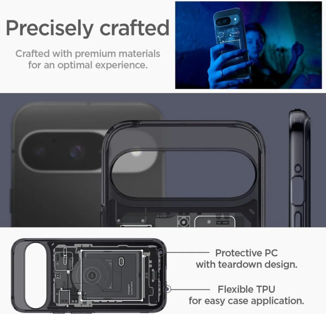 Spigen Ultra Hybrid Hoesje 8809971226370 - Google Pixel 9/9 Pro - Zwart - afbeelding 6 van 6