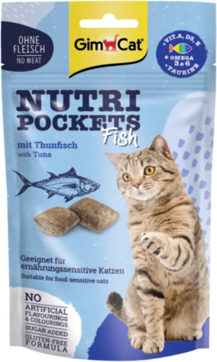 GimCat Nutri Pockets Vis met Tonijn - 20 Stuks