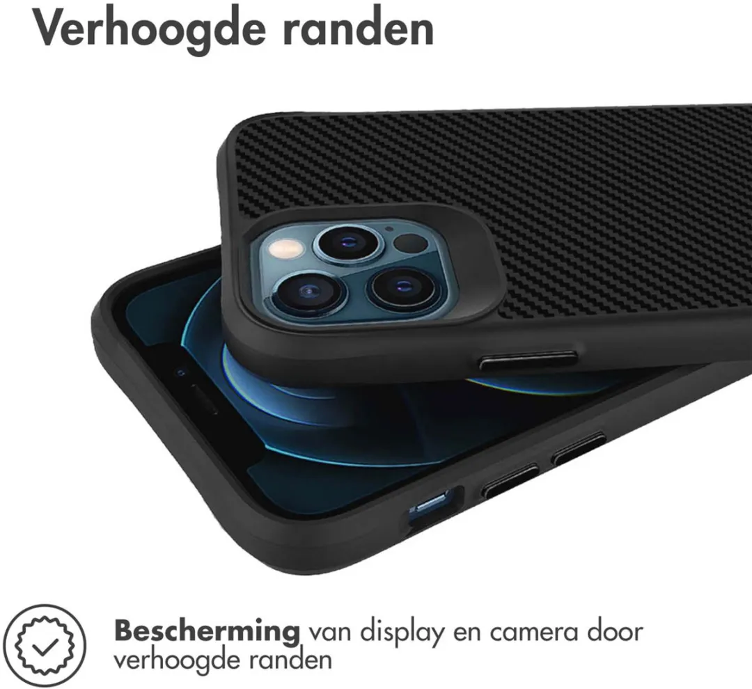 Imoshion Hybrid Carbon Hoesje iPhone 12/12 Pro - Zwart