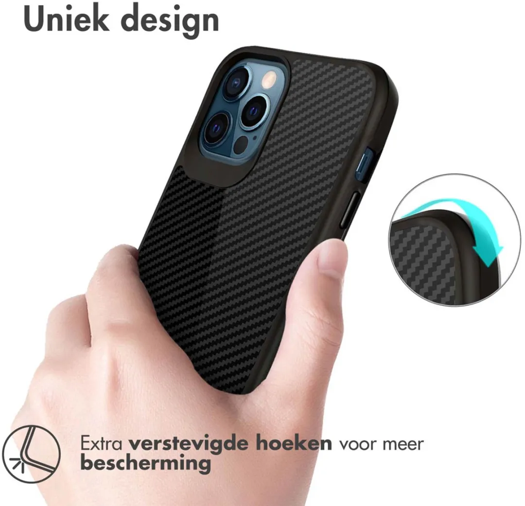 Imoshion Hybrid Carbon Hoesje iPhone 12/12 Pro - Zwart