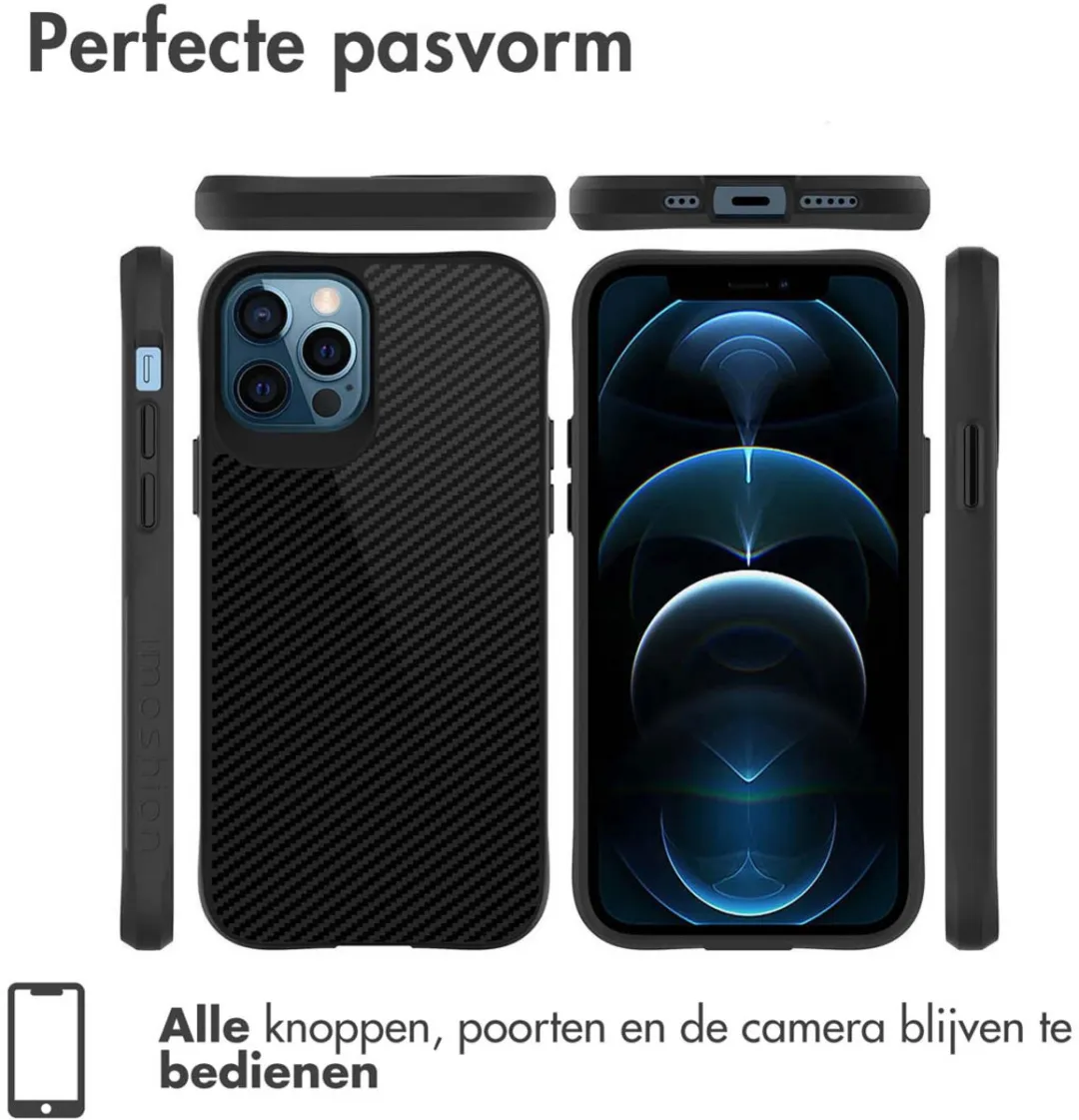 Imoshion Hybrid Carbon Hoesje iPhone 12/12 Pro - Zwart