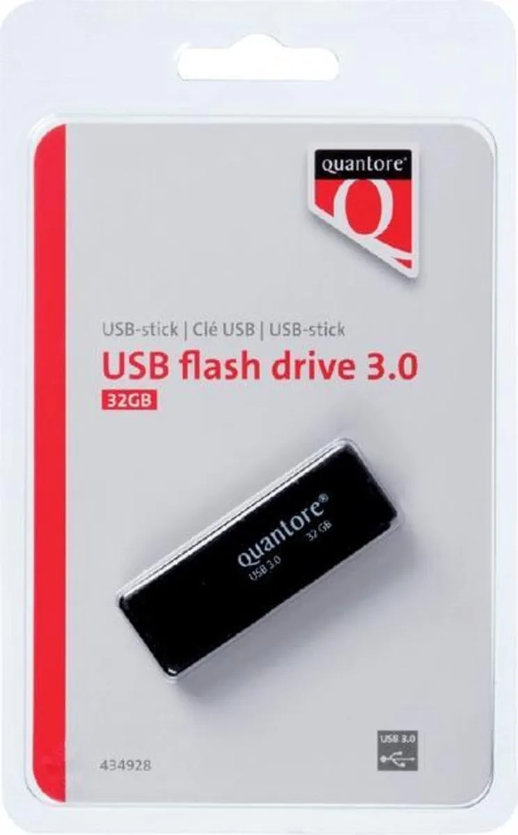 Quantore FD USB-Stick 32GB - USB 3.0 - Zwart
