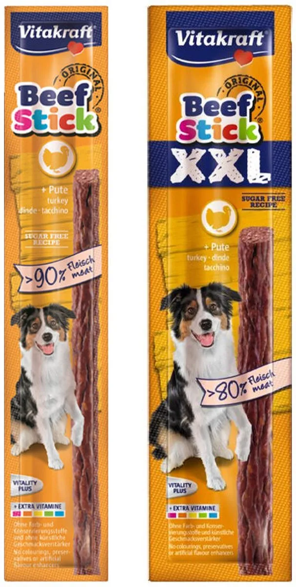 Vitakraft Beef Stick Original Kalkoen - 10 Stuks
