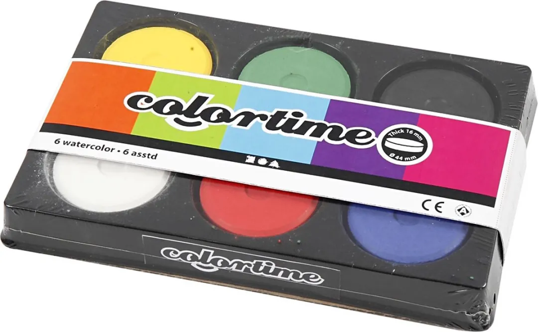 Colortime Waterverf Palet - 6 Primaire Kleuren - Multicolor