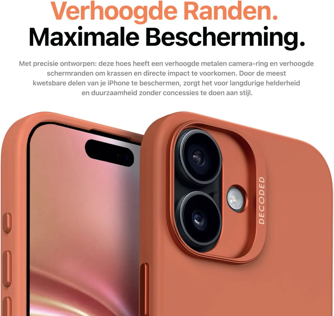 Decoded Siliconen Hoesje iPhone 16 Plus - Roze - Antibacterieel - MagSafe