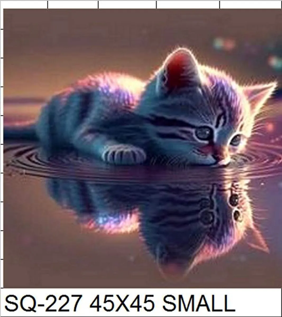 VDTOYS Diamond Painting VDTC227 Kitten - 45x45cm