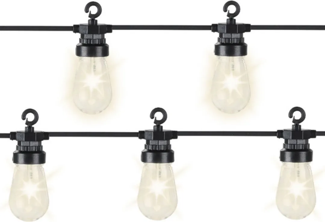 Decoris Lichtsnoer 950cm - 20 LED Bollampjes Warm Wit