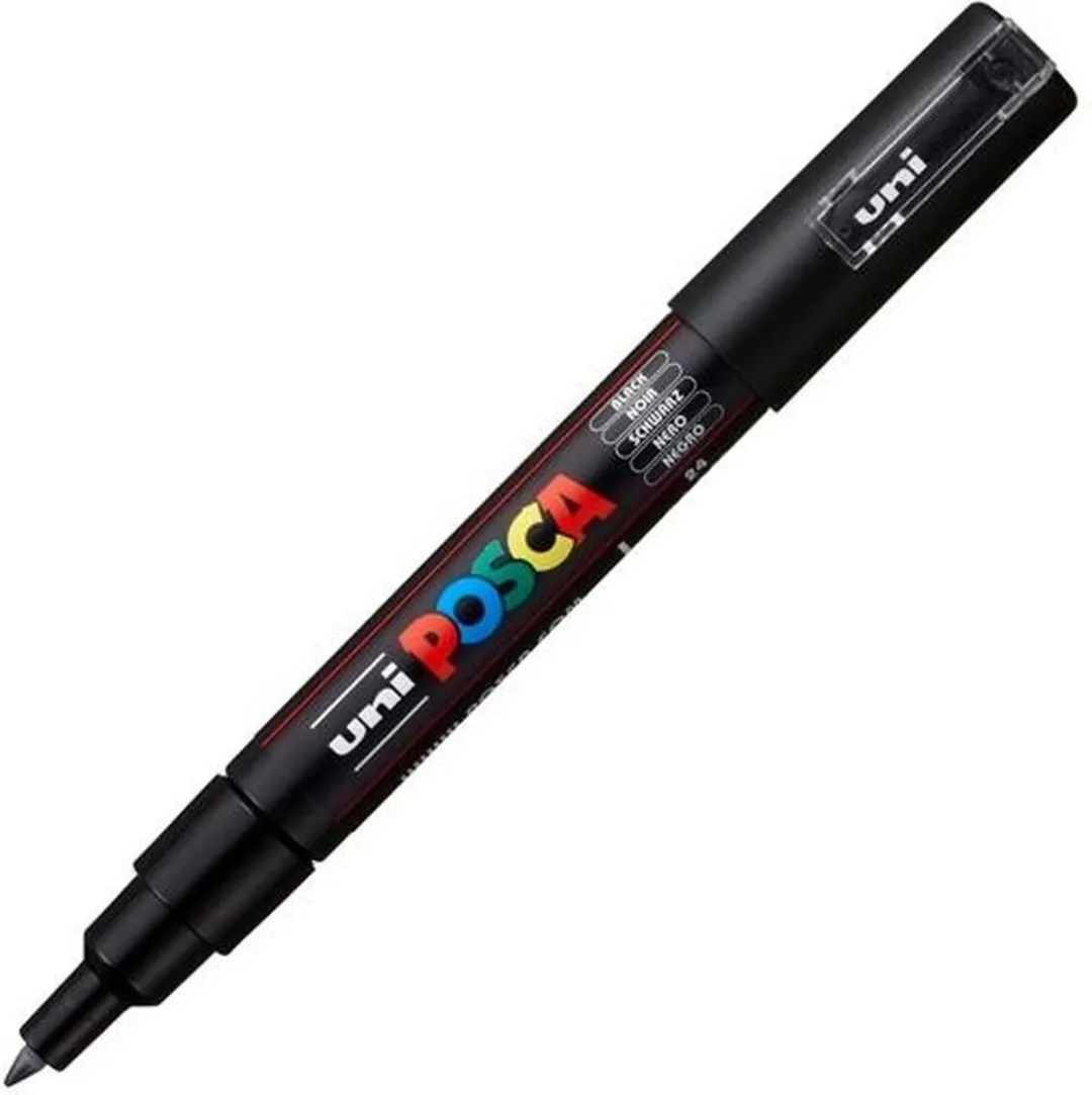 Posca PC-1M Markeerstift - Zwart - 6 Stuks