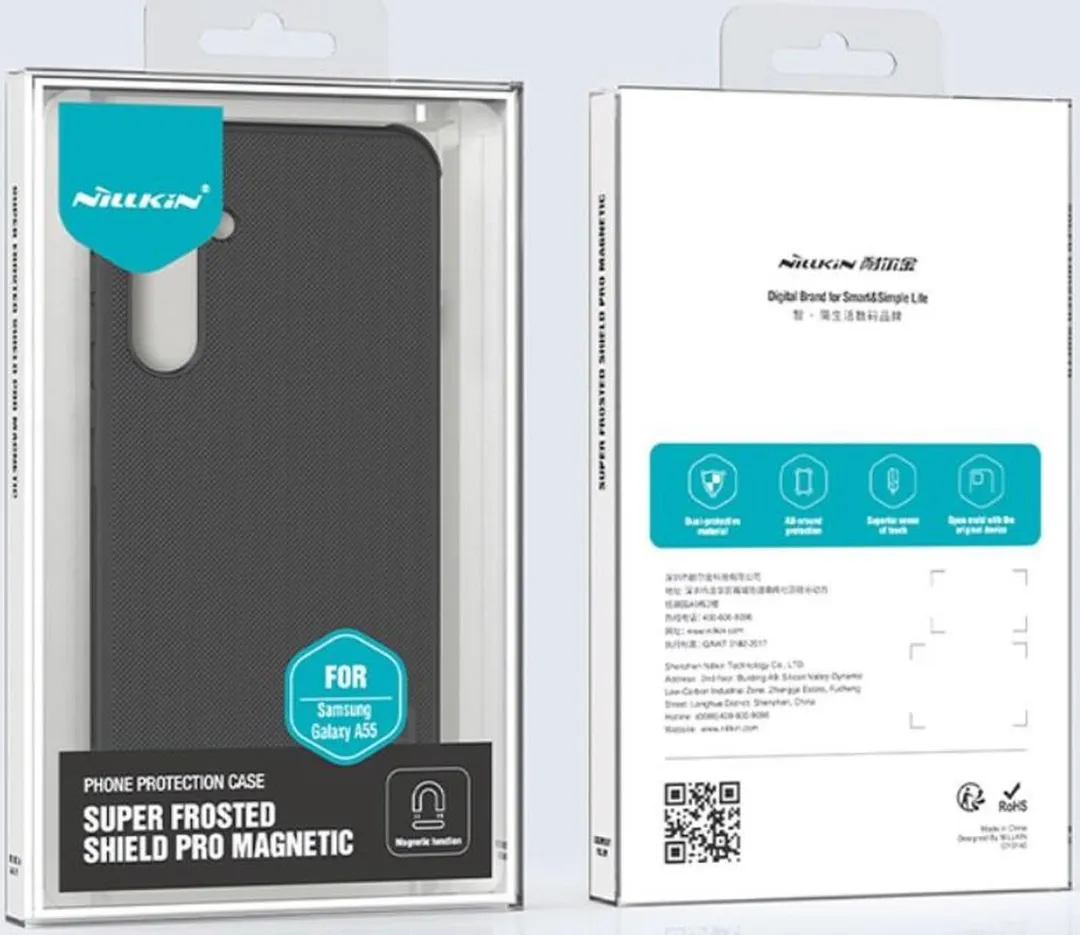 Nillkin Frosted Shield Hoesje Samsung Galaxy A55 - MagSafe - Zwart