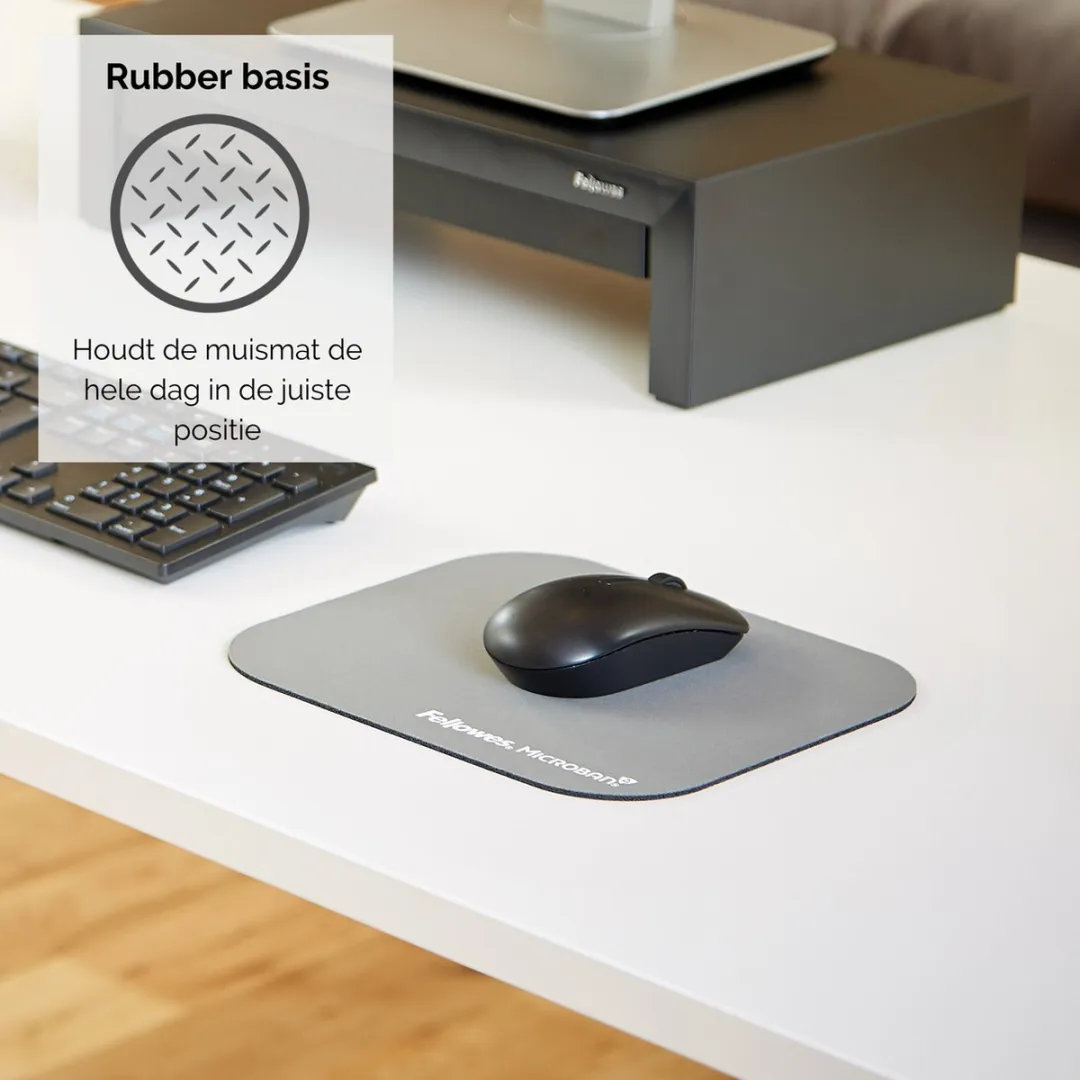 Fellowes Microban Muismat 5934005 - Antibacterieel - Zilver