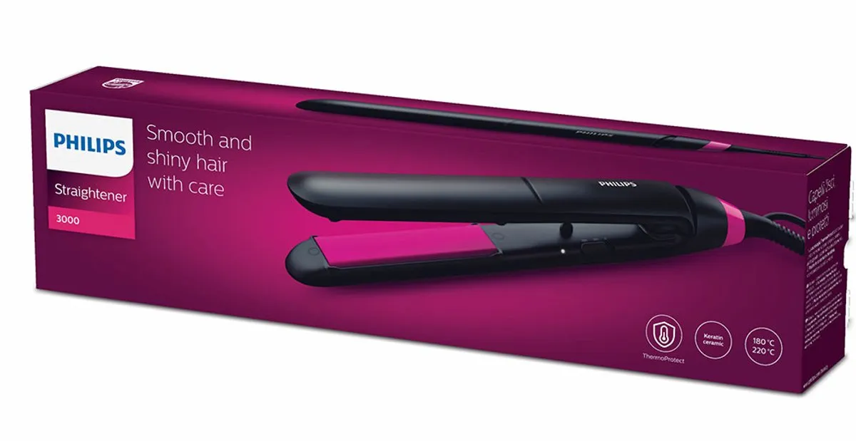 Philips BHS375/00 Stijltang - 10 standen - Zwart/Roze