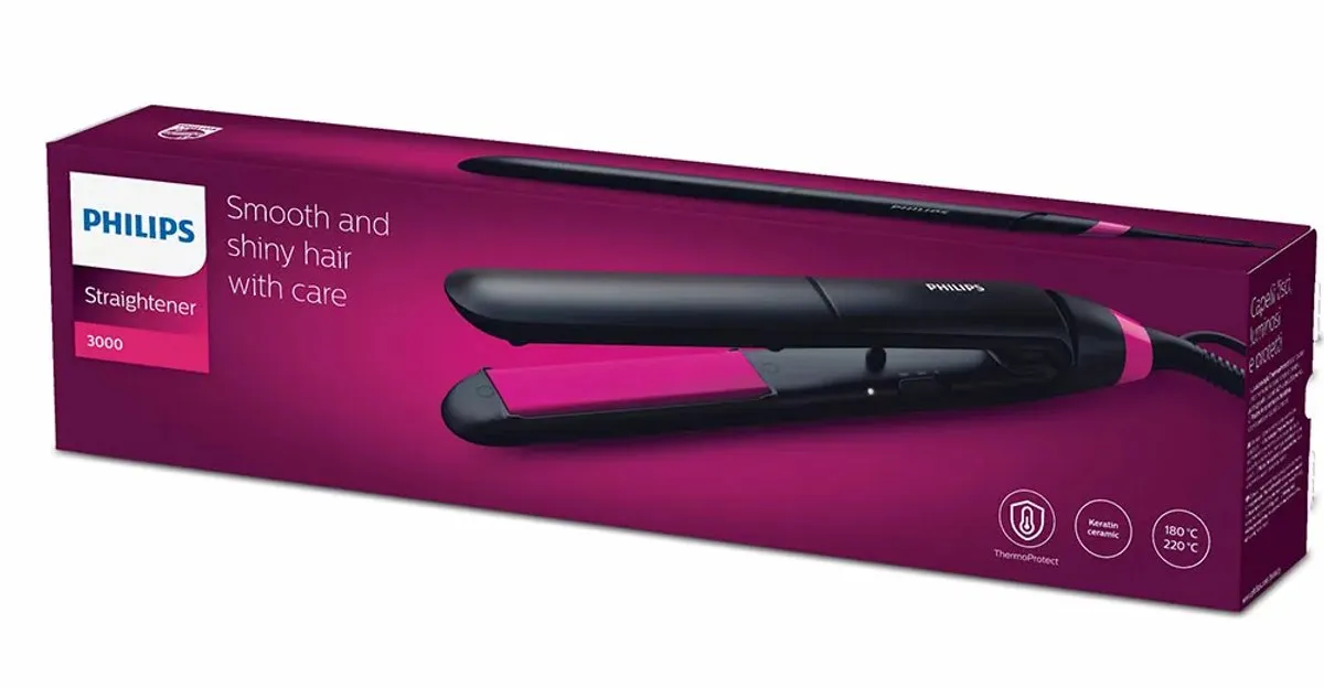 Philips BHS375/00 Stijltang - 10 standen - Zwart/Roze
