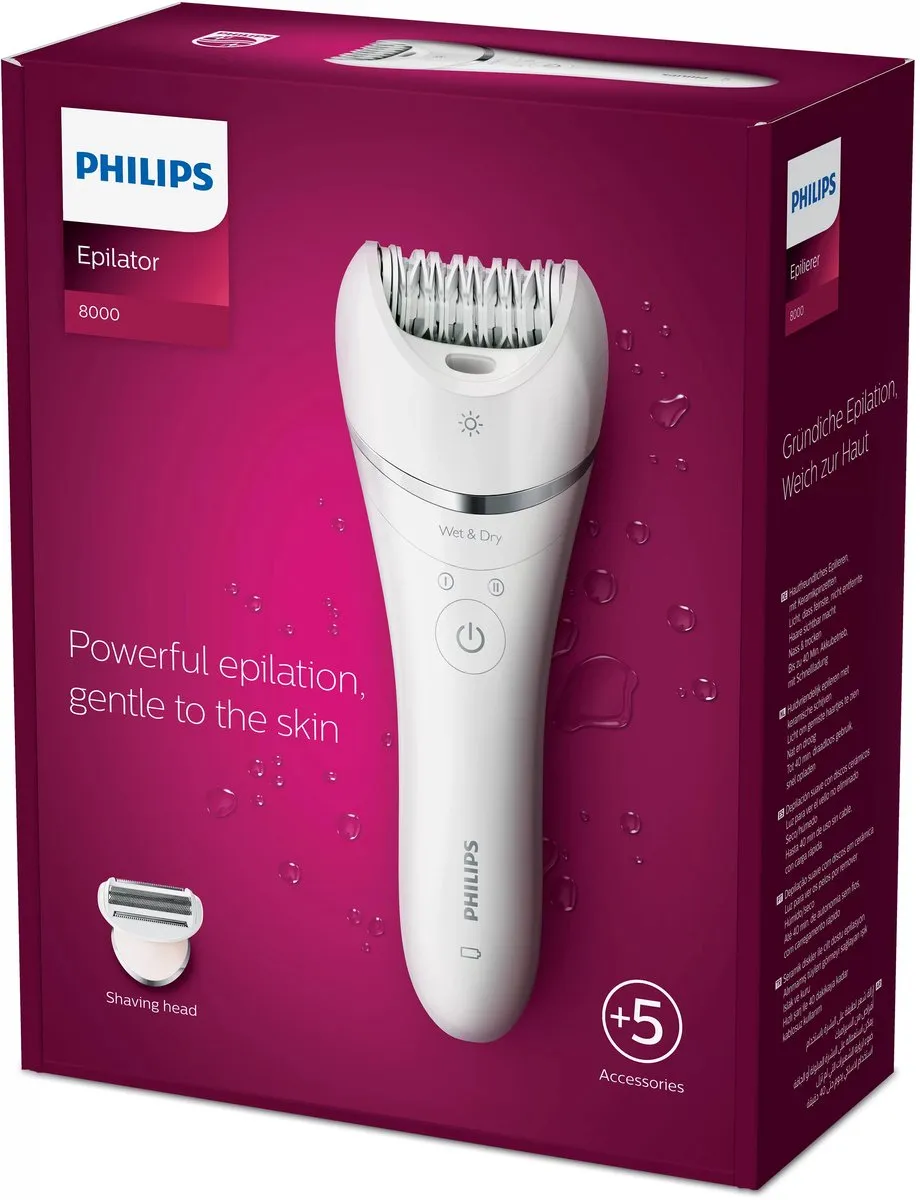 Philips Series 8000 BRE710/00 Epilator - Nat & Droog