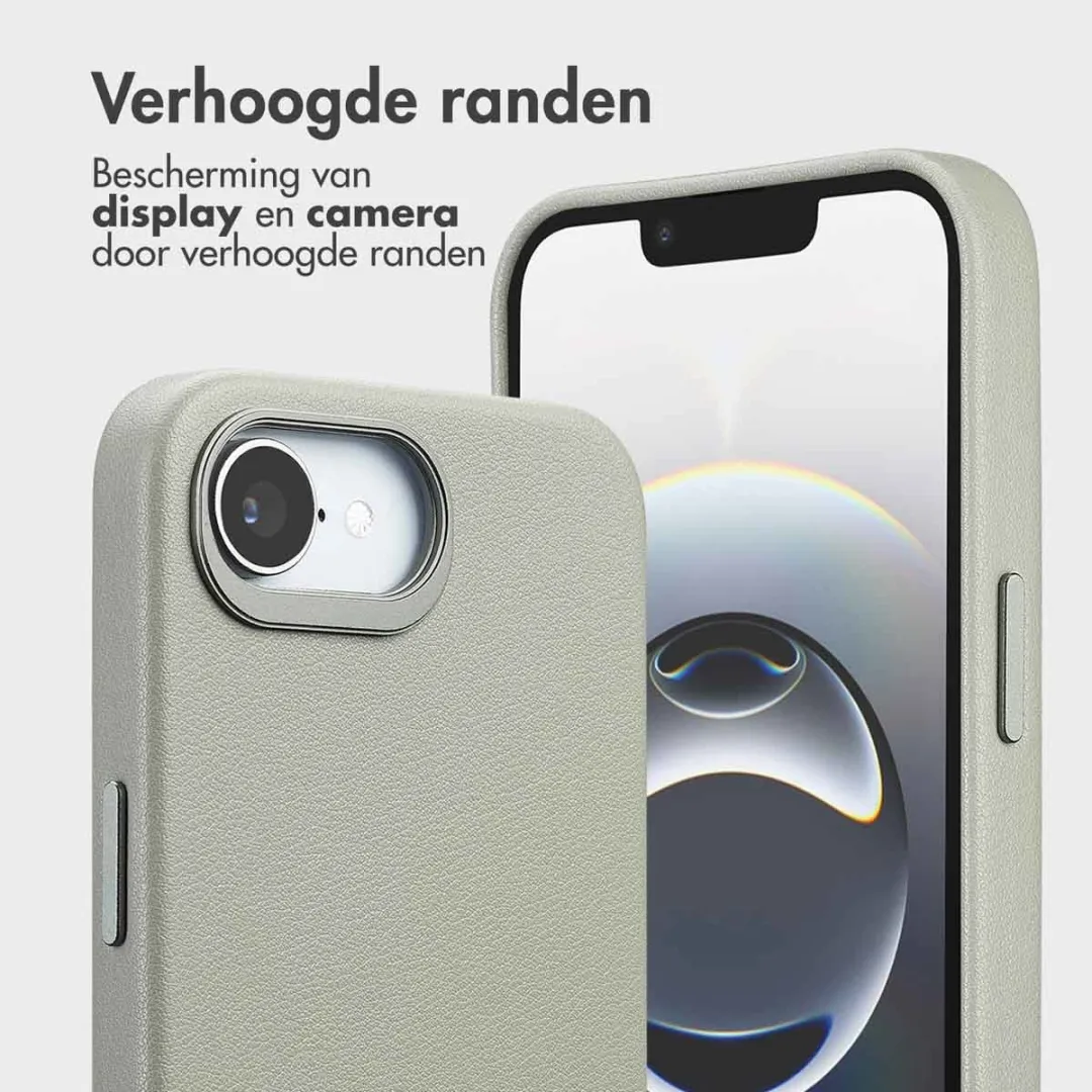 Accezz Hoesje iPhone 16e Leather Bookcase 2-in-1 - Grijs - 3 Pasjes