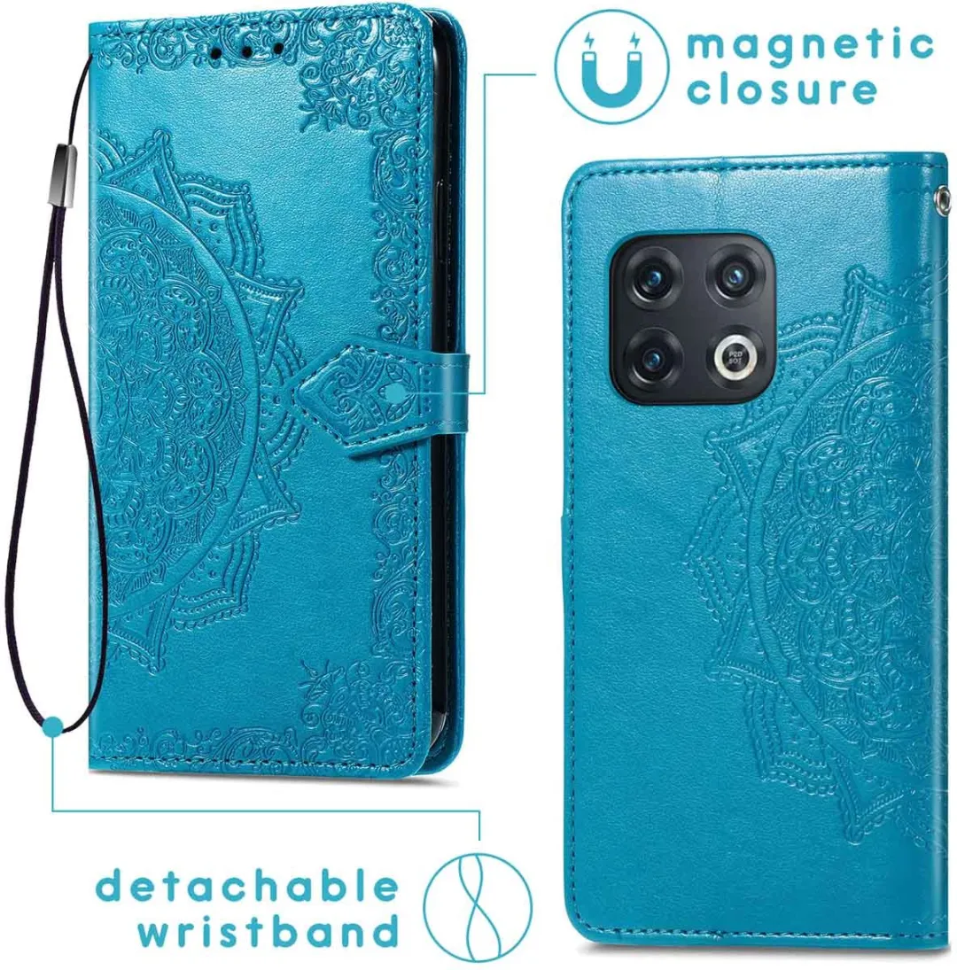 Imoshion Hoesje OnePlus 10 Pro Mandala Bookcase - Turquoise
