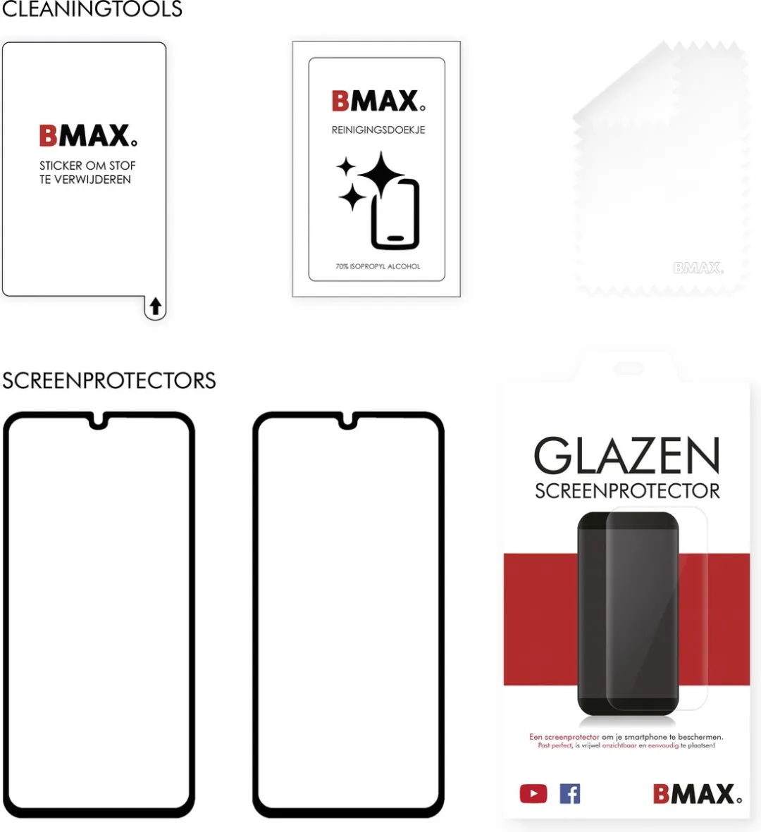 BMAX Screenprotectors Samsung Galaxy A15 - 2 Stuks - Gehard Glas