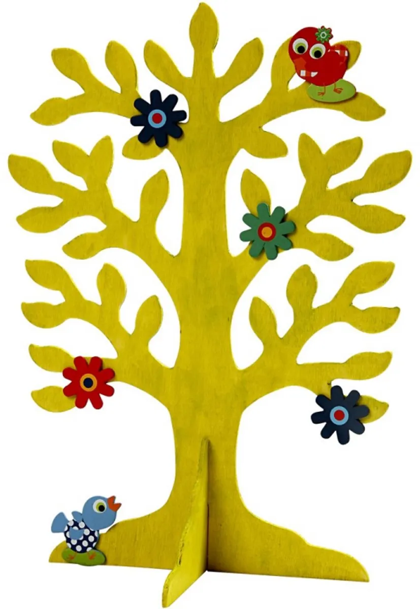 Creativ Company Houten Boom met Voet 30x21,5cm - Blank