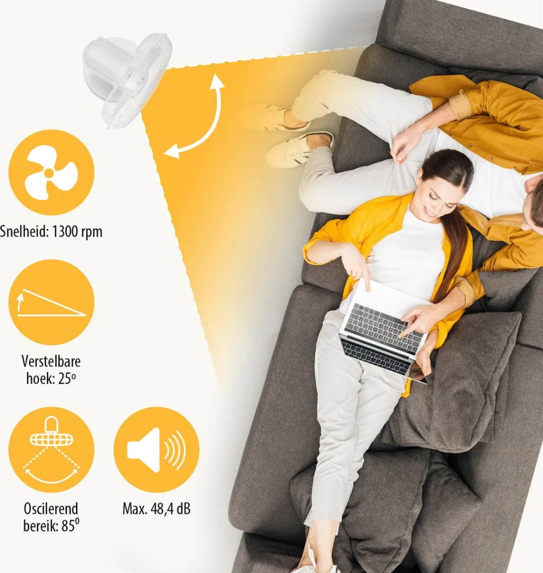 Tristar VE-5724 Tafelventilator 30cm - 40W - Wit