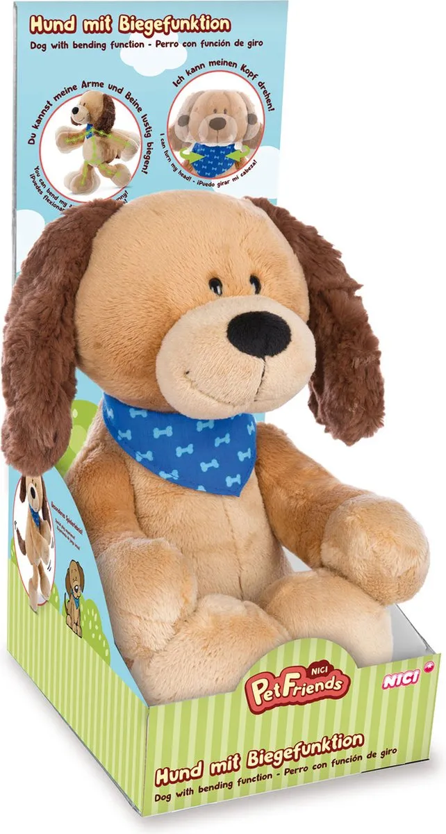 Nici Barky Pluchen Knuffelhond 30cm - Multicolor