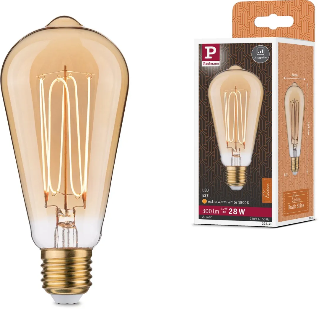 Paulmann Rustic Shine LED-kolf E27 4,2W 300lm