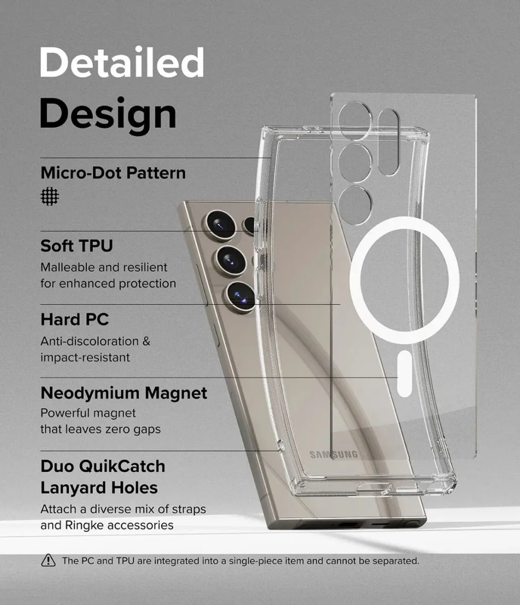Ringke Fusion Magnetic Hoesje Samsung Galaxy S24 Ultra - Transparant