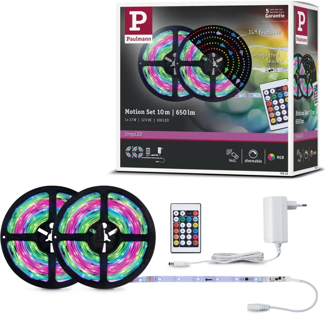 Paulmann SimpLED Motion LED Strip RGB 10m - 17W - 30 LEDs/m