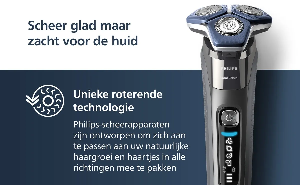 Philips Shaver 7000 Series S7887/63 Elektrisch Scheerapparaat - Donker Chroom
