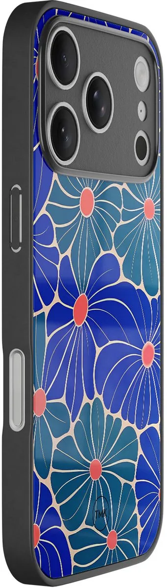 Casevibes iPhone 17 Pro Hoesje Indigo Bloemen - Bruin