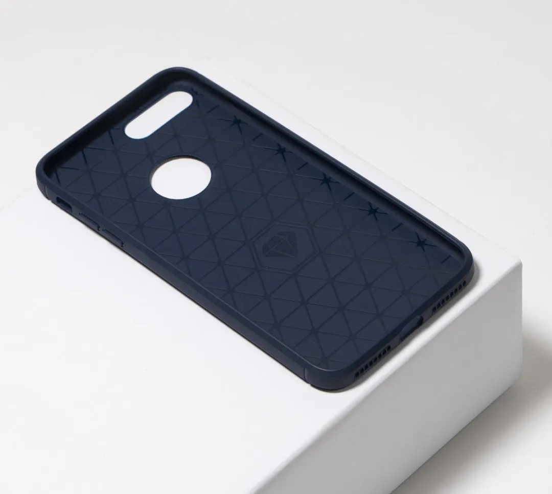 BMAX Carbon Hoesje iPhone 8 Plus - Blauw