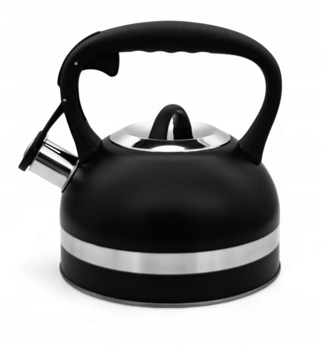 Meyerhoff RVS fluitketel 2,5 liter MH-4156F – Inductie fluitketel – Zwart – Met fluit – Hittebestendige handgreep – Voor gas en inductie