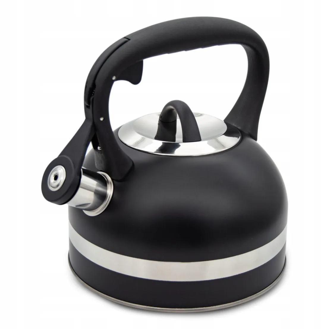 Meyerhoff RVS fluitketel 2,5 liter MH-4156F – Inductie fluitketel – Zwart – Met fluit – Hittebestendige handgreep – Voor gas en inductie