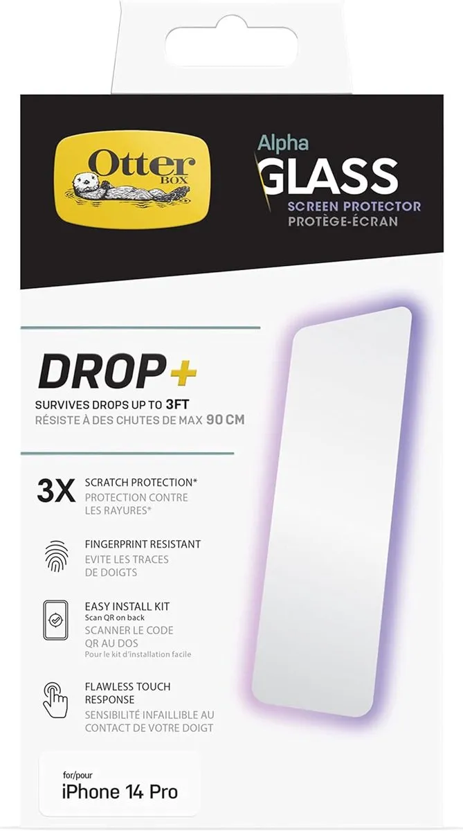 OtterBox Alpha iPhone 14 Pro Glas Screenprotector - Transparant
