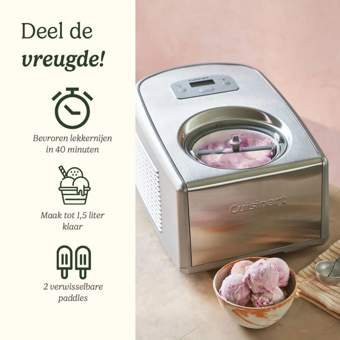 Cuisinart ICE100E IJsmachine - 1,5L - Zilvergrijs - afbeelding 2 van 6