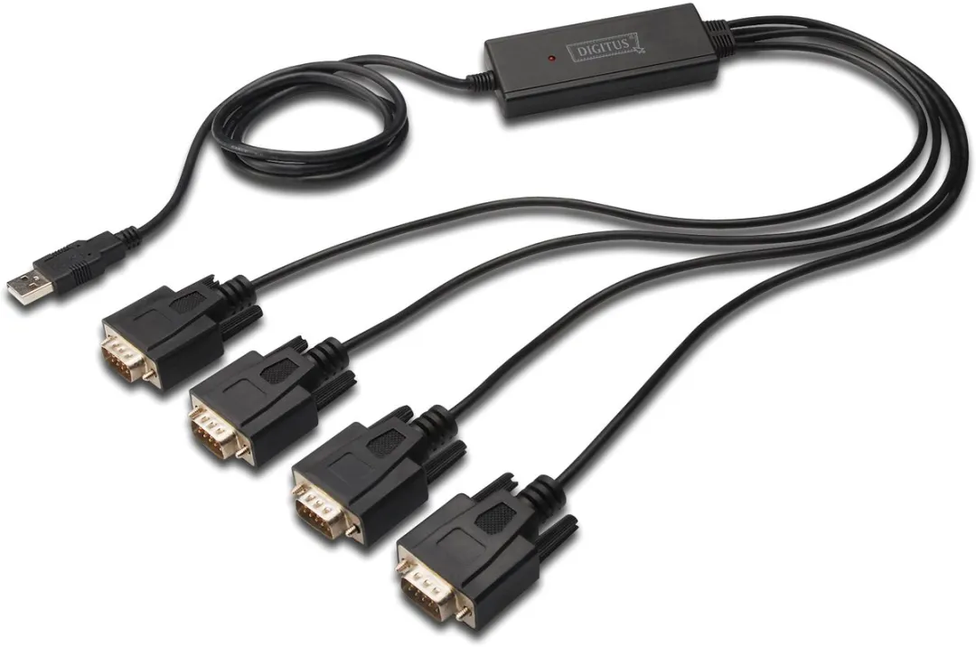 Digitus DA-70159 USB 2.0 naar 4x Seriële Adapterkabel 1.5m - Zwart