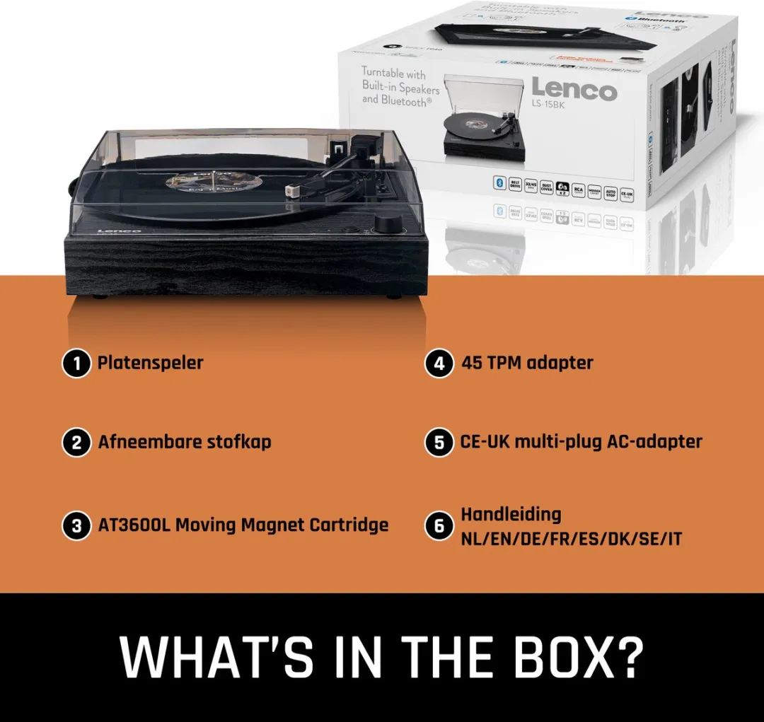Lenco LS-15BK Platenspeler - Bluetooth - Zwart - afbeelding 6 van 6