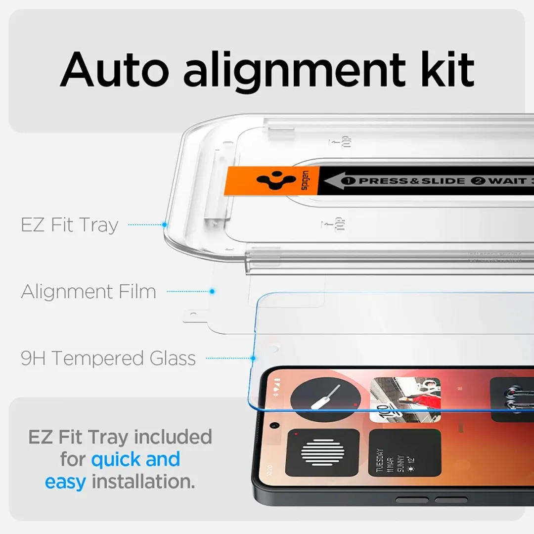 Spigen AGL09429 Screenprotector Nothing Phone (3a) - Tempered Glas - Transparant