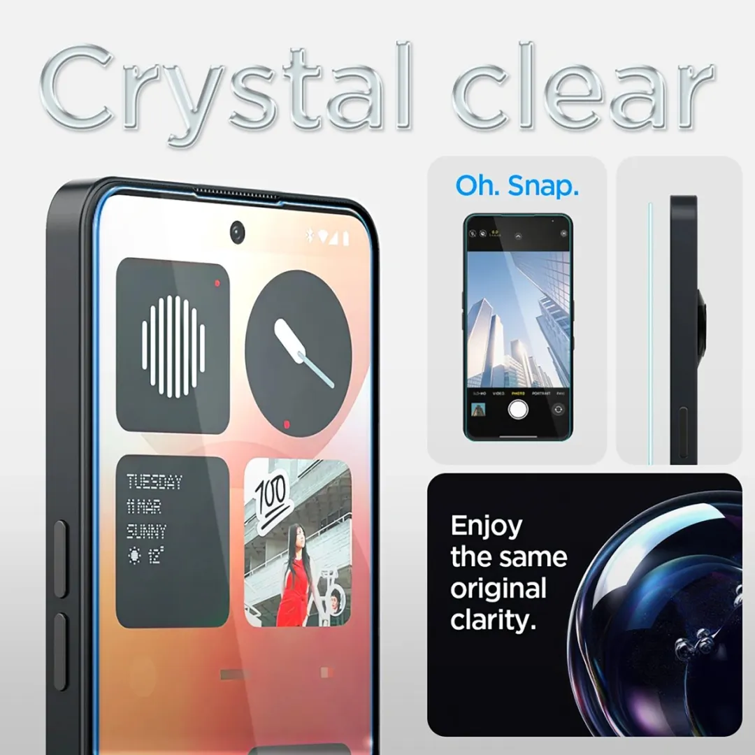 Spigen AGL09429 Screenprotector Nothing Phone (3a) - Tempered Glas - Transparant