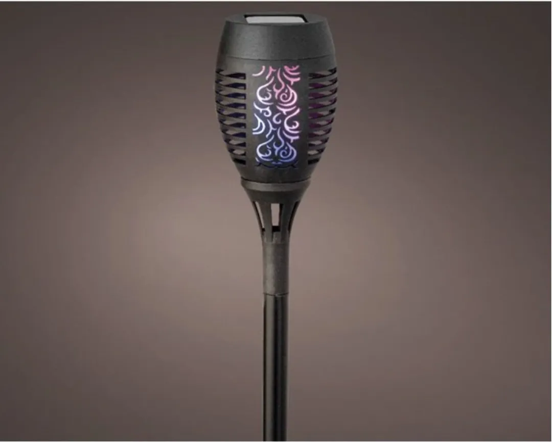 Lumineo Solar Tuinfakkel 49cm - 30 LED - Zwart