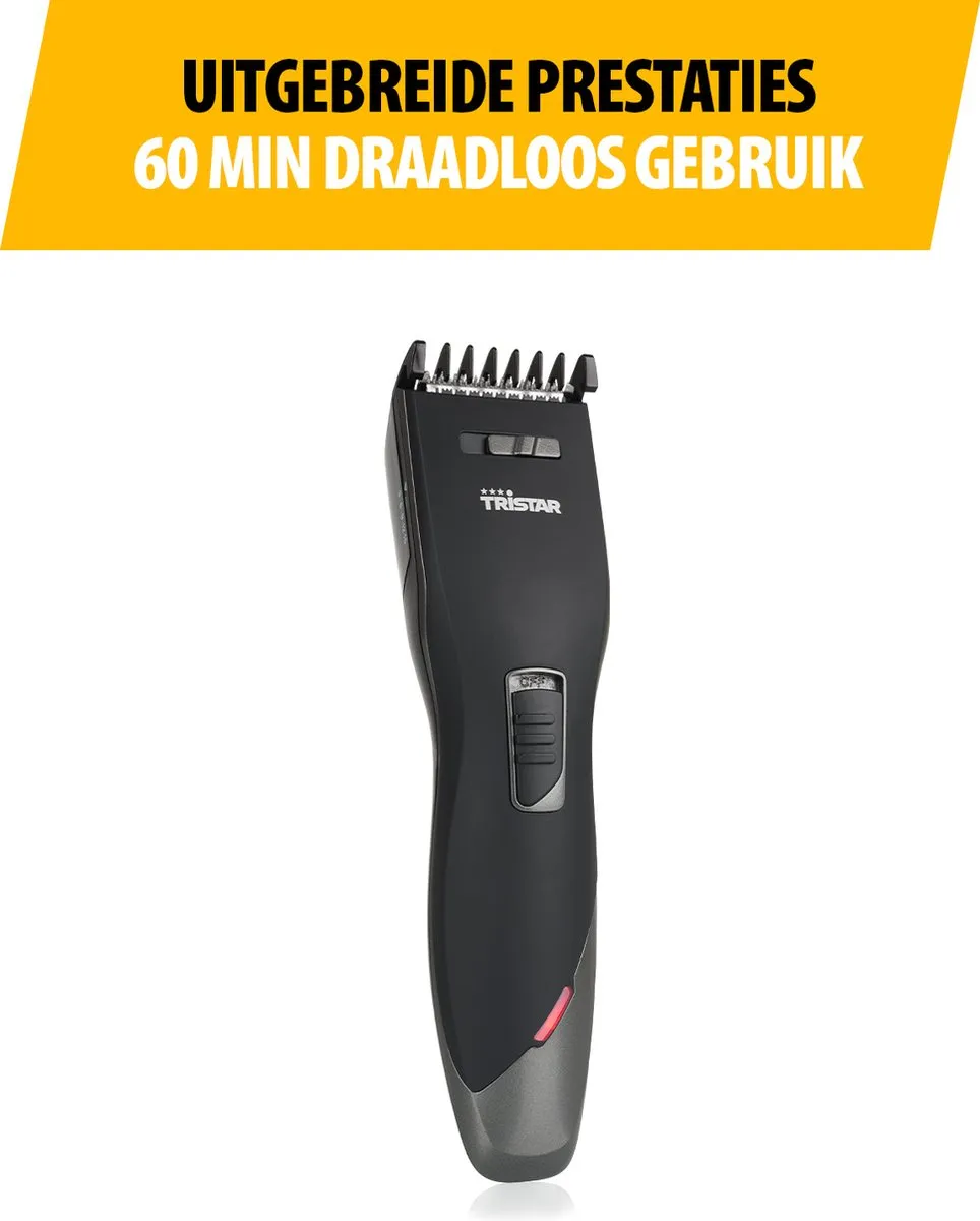 Tristar TR-2572 Oplaadbare Trimmer - 3-30mm - 60 min - 2 Opzetstukken - Zwart