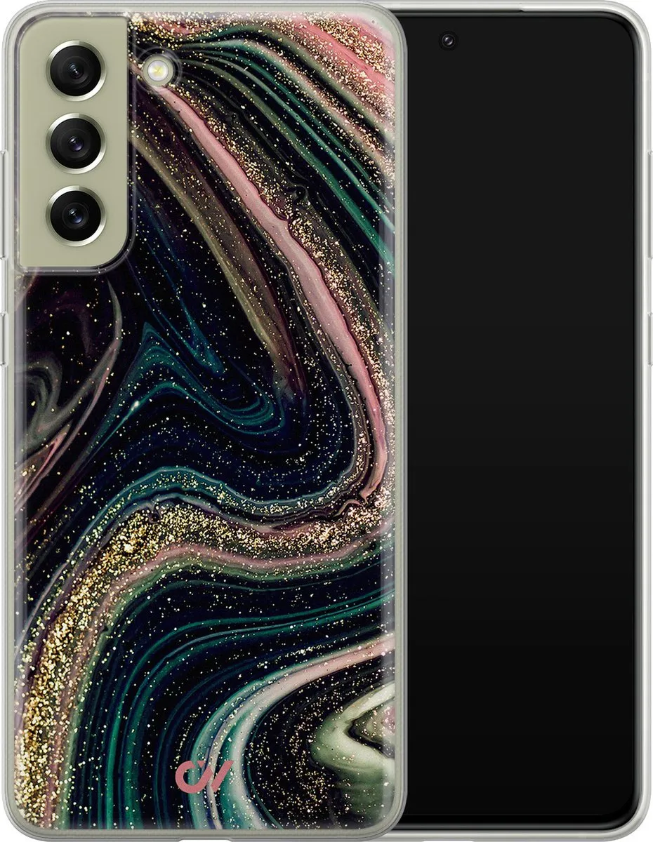 Casevibes Galaxy S21 FE Hoesje - Marble Twilight - Multi