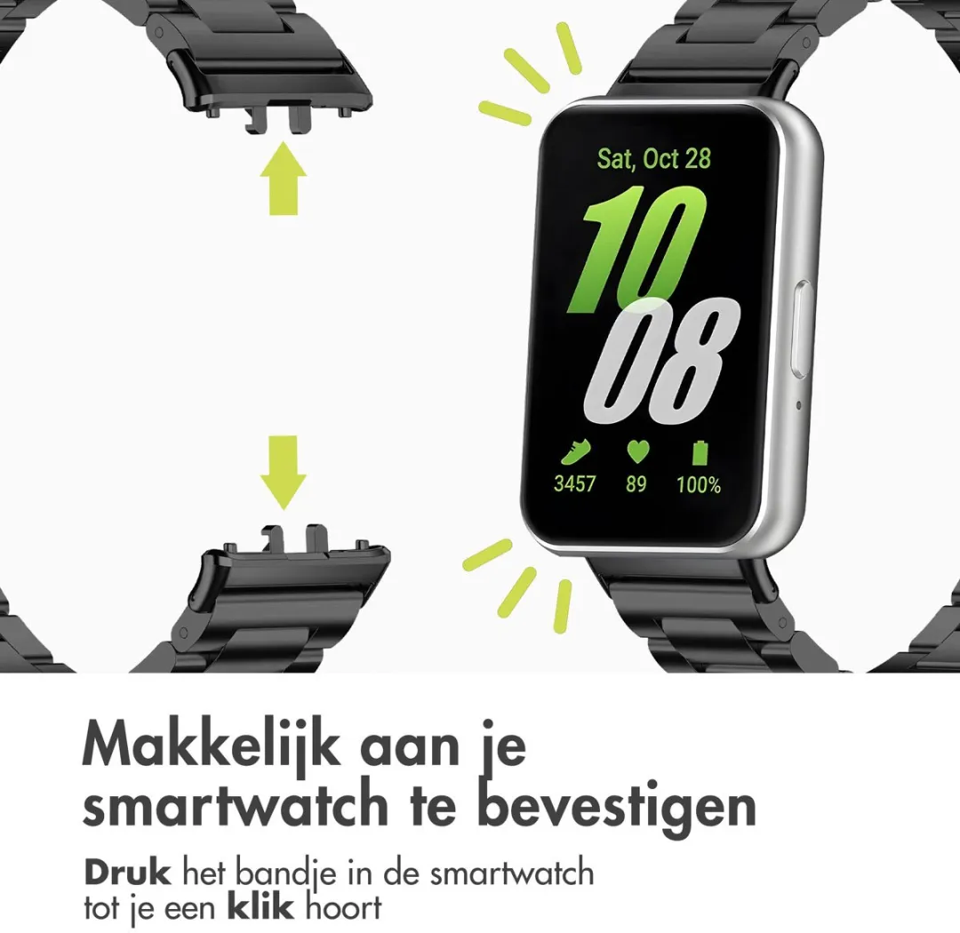 Imoshion Stalen Bandje Samsung Galaxy Fit 3 - Zwart
