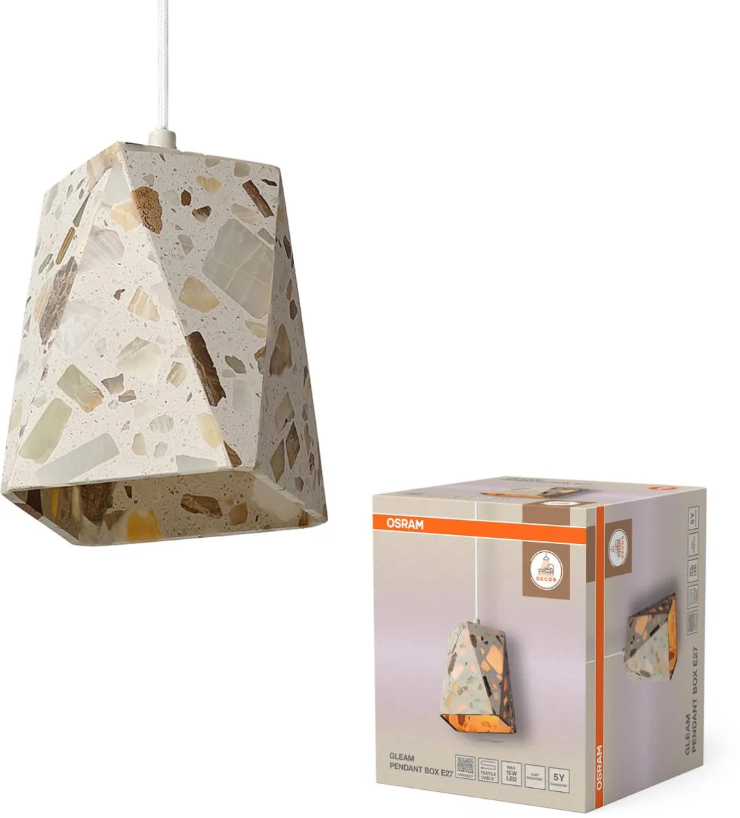 Osram Decor Gleam Hanglamp Box E27 - Wit